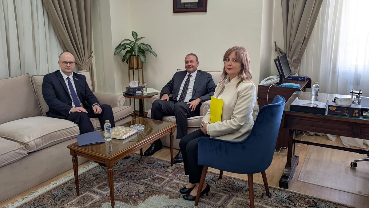 Ambassador of Belarus to  Egypt, Permanent  Representative of Belarus to the League of Arab States Evgueni Sobolevski met with the Assistant Secretary General for International Political Affairs of the League of Arab States Dr. Khaled  Manzlawiy.