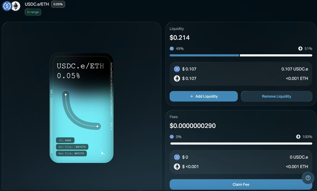 johnottor's tweet photo. @domaprotocol 0xefCc95Ab5ffCCDf36B82239D9753fEFC3CefA19a
https://t.co/90o44EitXP

Hey guys, where can I find a guide on how to properly add liquidity to a custom range? I want to earn points by holding my position, but I'm afraid to add large amounts for fear of losing money. https://t.co/lOWGbwFx8u