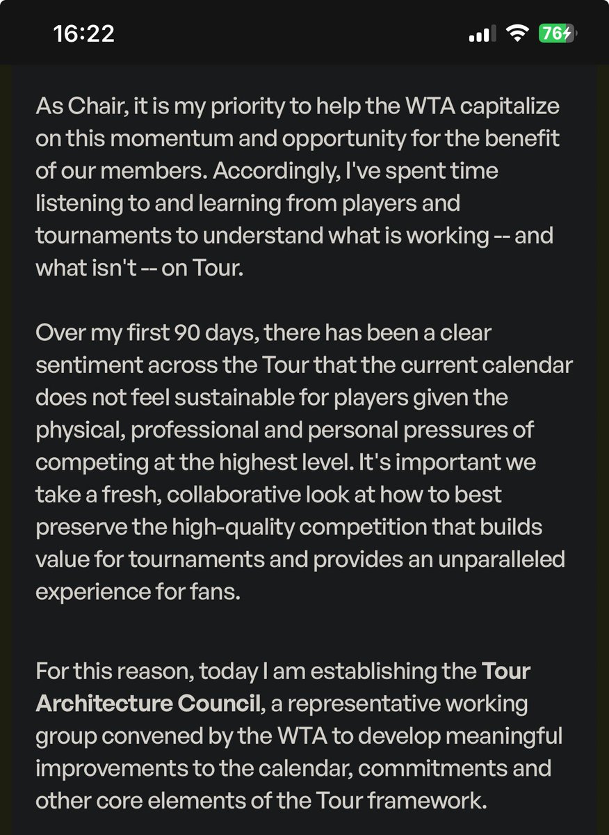 AnnemarieBatson's tweet photo. ⁦@WTA⁩ Chair Valerie Camillo launches  the new Tour Architecture Council to “develop meaningful improvements to the calendar, commitments and other core elements of the tour framework”. 

Council will be led by current world no5 Jessica Pegula 👇🏾 https://t.co/et5SNJNlH4