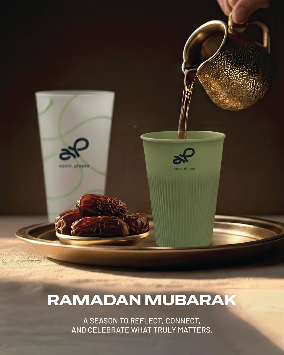 againpleaseact's tweet photo. This Ramadan, may our choices reflect care for one another and for the planet we share 🌙

#AgainPlease #DesignedForReuse #RamadanMubarak https://t.co/T5q2cmzLpU