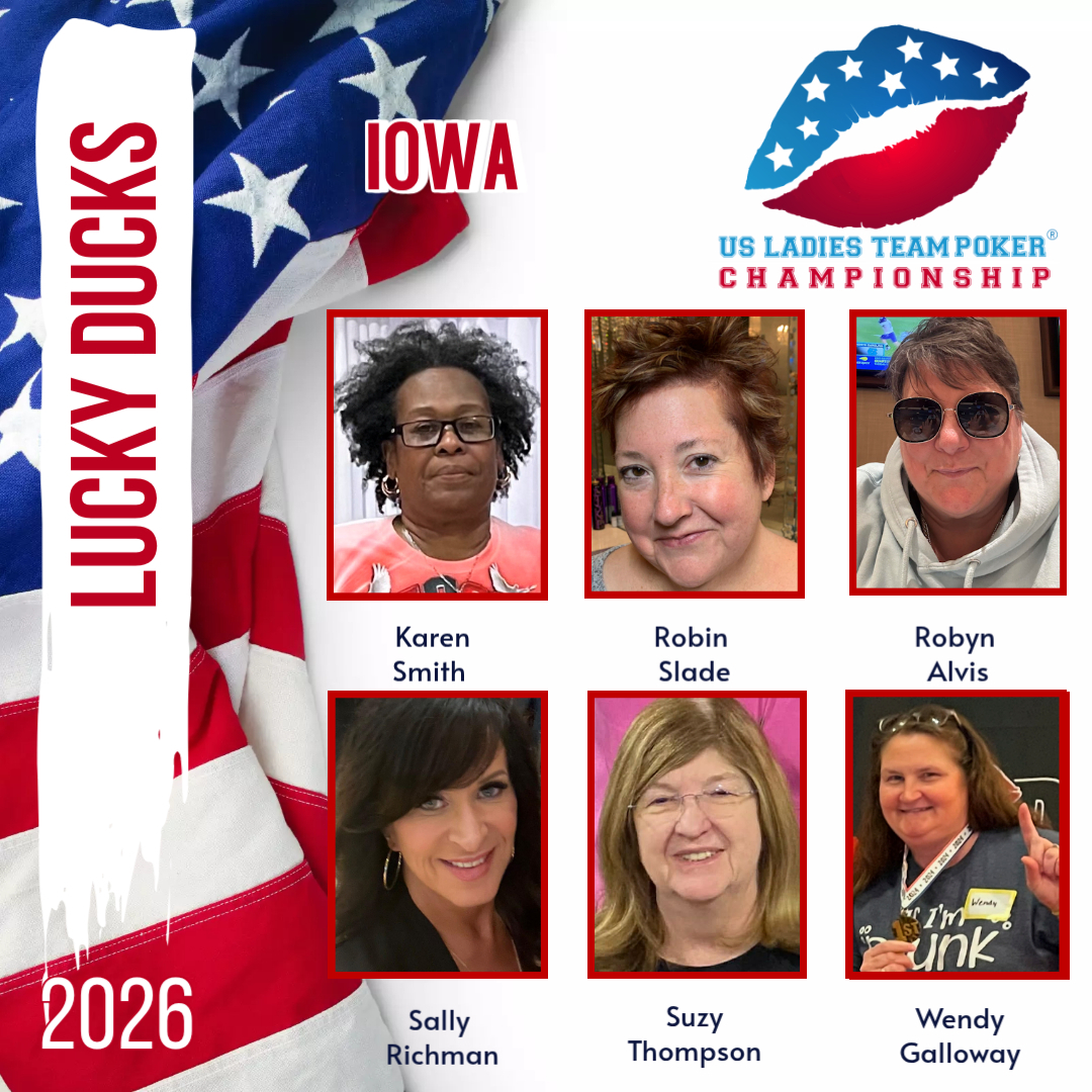 LIPS_Tour's tweet photo. Introducing Team LUCKY DUCKS Rep Iowa
Wendy Galloway, Karen Smith, Suzy Thompson, Robyn Alvis, Sally Richman &
Robin Slade
US Ladies TeamPoker Championship, LIPS Women in Poker Spring Festival - Apr 20-26, 2026 @SPPokr
#LIPSTour #WomeninPoker #LIPSSpringFest26 https://t.co/UHcAaAfXGP