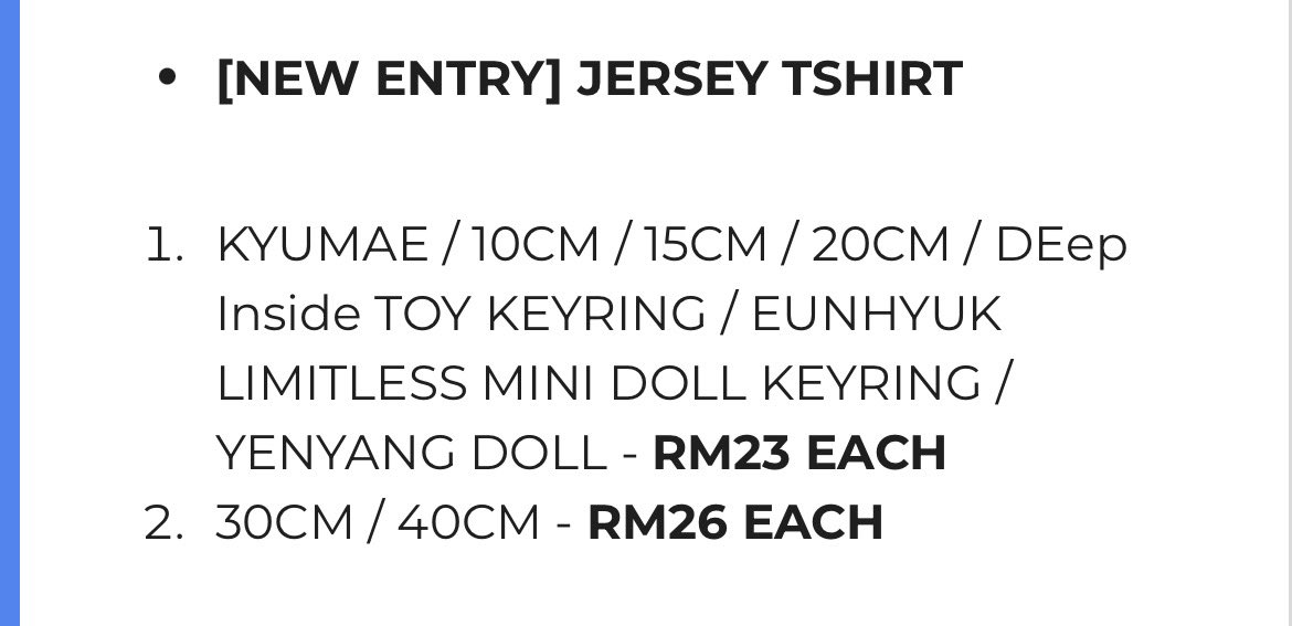 UPDATE:

We have added the DOLL JERSEY TSHIRT in the form!

Close order: 18 Feb 2026 Wednesday 2PM!!!