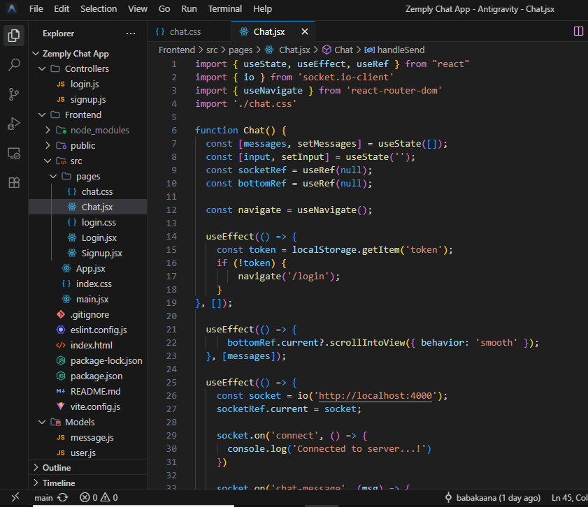 sudoSami's tweet photo. 🔥 Day 4 of my chat app build:

✅ Protected routes
✅ Logout functionality
✅ Dark theme UI with CSS
✅ Auto-scroll to new messages
✅ Fixed a tricky CSS flexbox + overflow bug

App is now feature-complete! Next up: deployment 🚀

#buildinpublic #webdev #fullstack https://t.co/3XuI2XVo9M