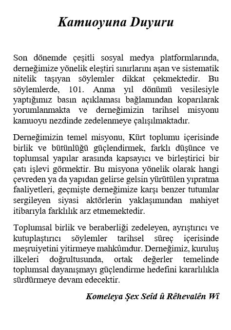 Komeleya Şêx Seîd (@seyhsaiddernegi) on Twitter photo 