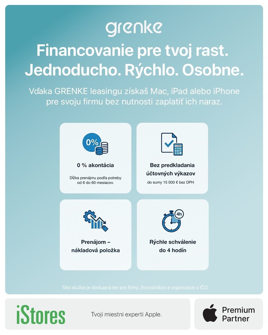 Získaj #Mac, #iPad alebo #iPhone pre svoju firmu bez nutnosti zaplatiť ich naraz. Vďaka #GRENKE leasingu používaš nové Apple zariadenia okamžite a splácaš ich formou fixného mesačného prenájmu. Bez akontácie, minimum administratívy, maximálna rýchlosť a … instagr.am/p/DU3ZQ36DZx0/