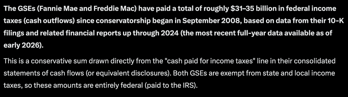high52weeks's tweet photo. I haven't posted in a while because there's nothing really worth adding to the $FNMA / $FMCC conversation.  Until @SecScottBessent or @realDonaldTrump acknowledge that @USTreasury has been paid in full for their "loan" to the GSEs everything else is noise.  This is the only logical, ethical, and IMO legally viable path forward.  

How these private institutions and their shareholders have been treated by our own government is despicable and totally un-American.  It's been 18 years of shameless self dealing with a complete disregard to individual property.  And to add insult to injury, @FannieMae and @FreddieMac have been paying their "regulator" @FHFA for the privilege of "conservatorship", estimated anywhere from $3.5B-$5B dollars.

These struggling companies apparently did well enough in conservatorship to pay ~$35B  in Federal income taxes over the years.  

Watch out for Uncle Sam... He's the guy who always forgets his wallet when you go out to lunch, and never has his own pack of cigarettes.

I'm thankful for @BillAckman and @michaeljburry for exposing our story to a wider audience, and hopefully fighting for smaller retail shareholders.  I know the lamestream media wants to demonize you guys, which is typical.  When the elites can't start real wars they start class wars, and there's nothing easier than blaming "rich" people for all our problems.

Now I understand some "folks" in the @GOP want to introduce legislation to "release the GSE's from conservatorship".  The CRT lobby is strong in this one... they need to get their gravy train of "risk transfers" codified, because when you actually run the numbers, it makes almost no fiscal sense for the GSEs, but its a money printer for an industry that probably shouldn't even exist.

  https://t.co/GJ52mWhaa3

I hope y'all are hanging in there, don't let Michael Burry buy all your shares in this range.