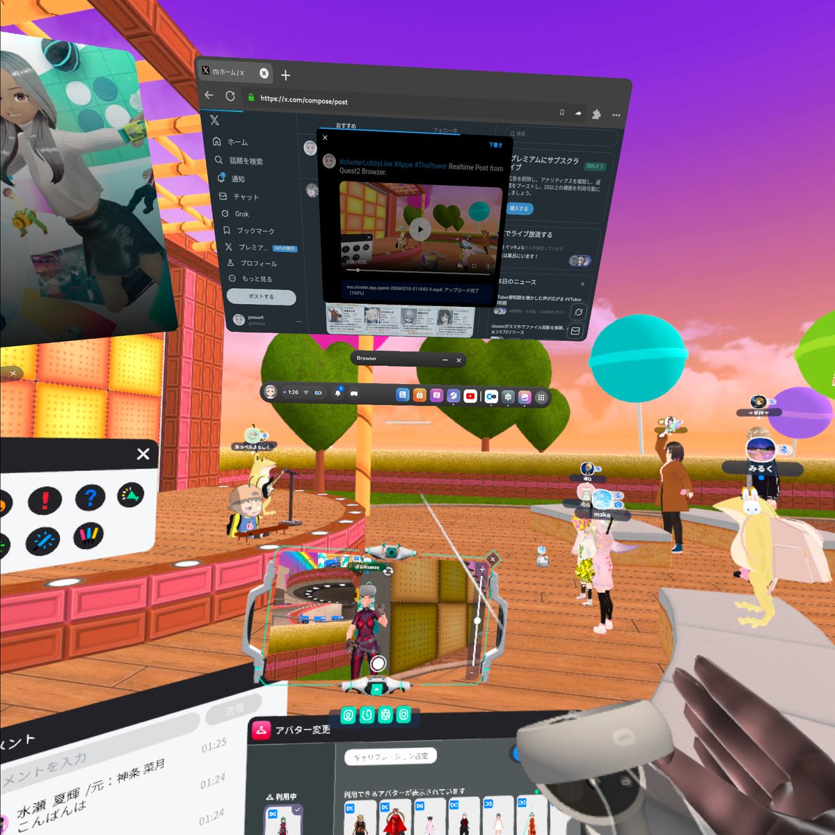 4mota's tweet image. #clusterLobbyLive #Appe #ThePower Realtime Post from Quest2 Browzer.