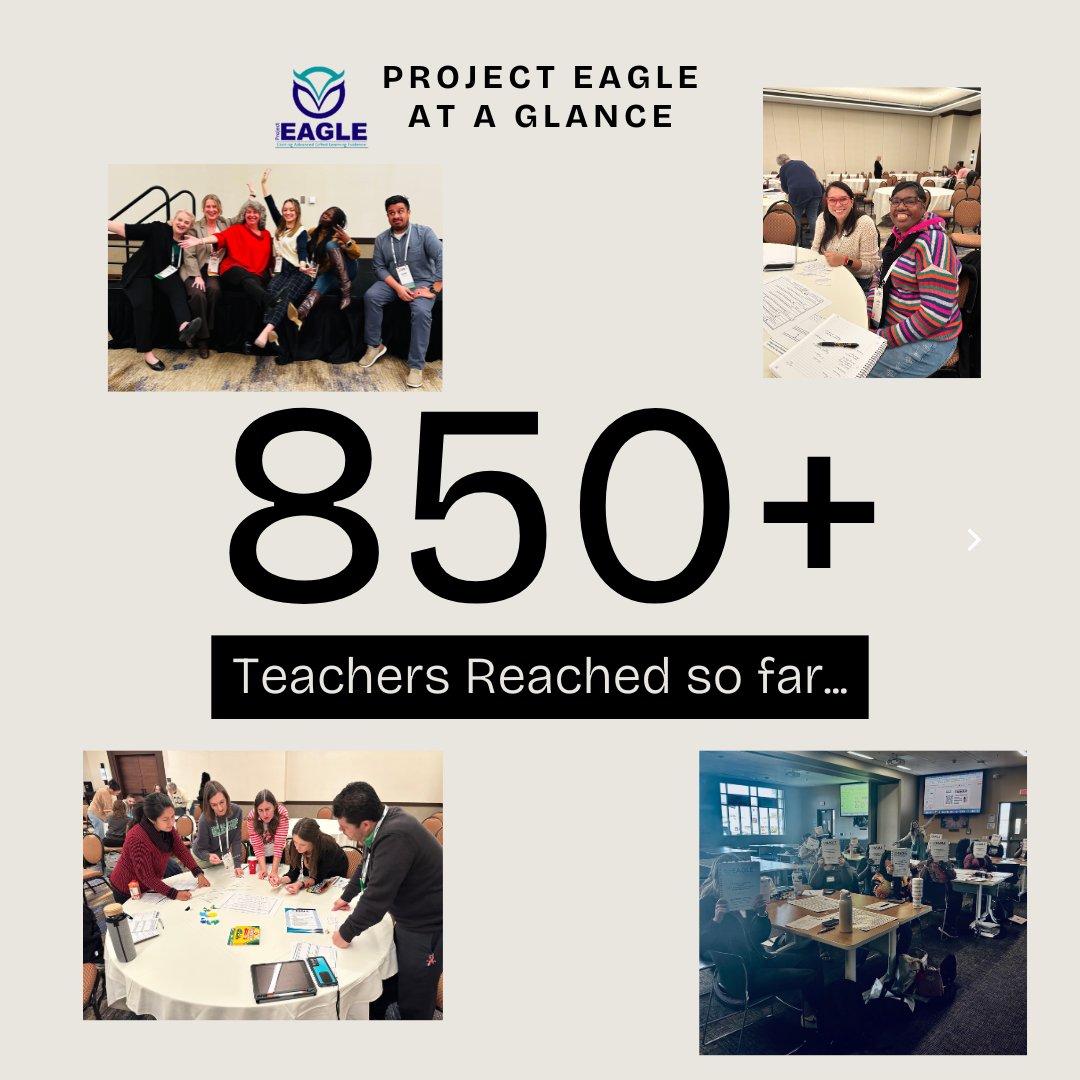 ProjectEAGLE_GT's tweet photo. Check out what Project EAGLE has been up to--and we are not done yet!  Teachers in Colorado, Arizona, or Texas, sign up for or request a free one-day talent-spotting in mathematics workshop at https://t.co/sSjJw7jLGA #uconngifted #projecteagle_gt #aagt #CAGT #tagt https://t.co/5lCKeift02