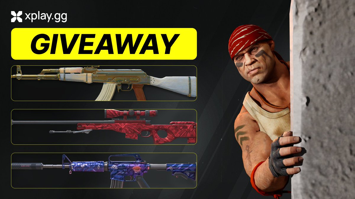 Giveaway Time 🔥

🎁 Prizes:
🔹 AK-47 | Aphrodite (WW)
🔹 AWP | Exothermic (FT)
🔹 M4A1-S | Black Lotus (MW)

✅ How to enter:
- Subscribe to <a href="/xplay_gg/">xplay.gg</a>
- Retweet &amp; Like this post
- Tag a friend in replies 

📆 Giveaway results: 24/02/2026

Winners will be selected randomly 🍀