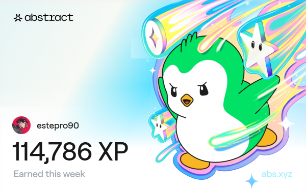 I just earned 114,786 XP on <a href="/AbstractChain/">Abstract</a>! 🎉 ATH ! nice thank'you 🥰🥰