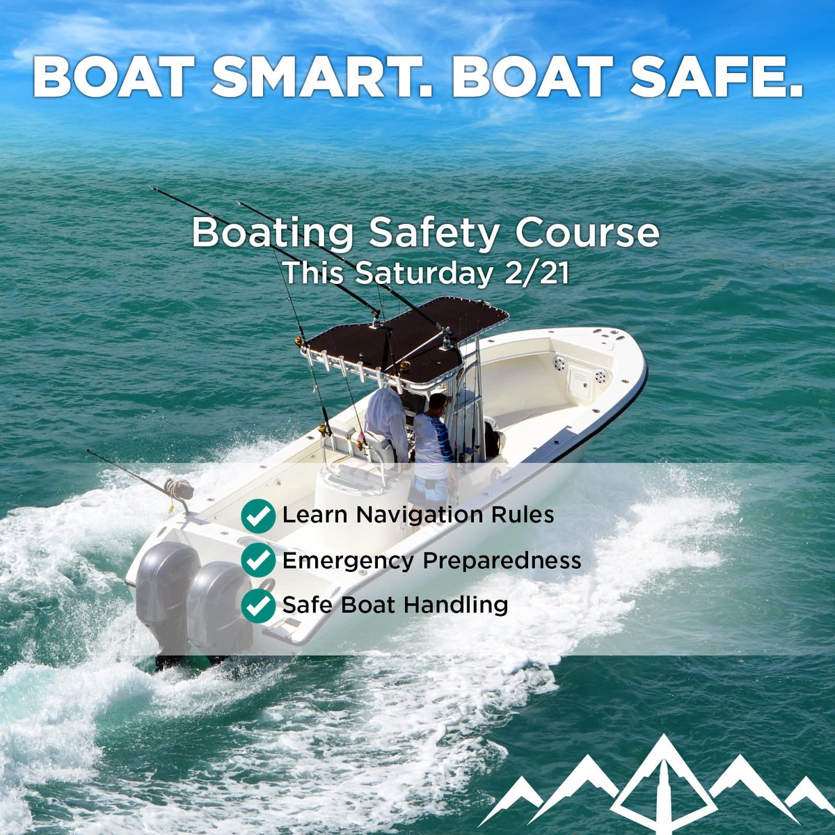 FDMOutfitters's tweet photo. Ready to feel confident on the water this season? Join us for our Boating Safety Course on Feb. 21 and sharpen your skills before your next trip.

Learn essential navigation rules, emergency preparedness, and safe boat handling from experienced instructors.

📅 Date: February 21
📩 To Sign Up: Email kshowalter@FDMOutfitters.com