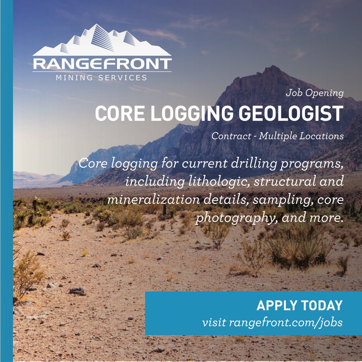 Rangefront is seeking Core Logging Geologists for multiple positions!

📍 Location: Multiple
🔍 Position: Core Logging Geologist

If you have a B.S. in Geology and 3+ years of experience, we’d love to hear from you!

Learn more at na2.hubs.ly/H03LdwG0

#geology #geologyjobs