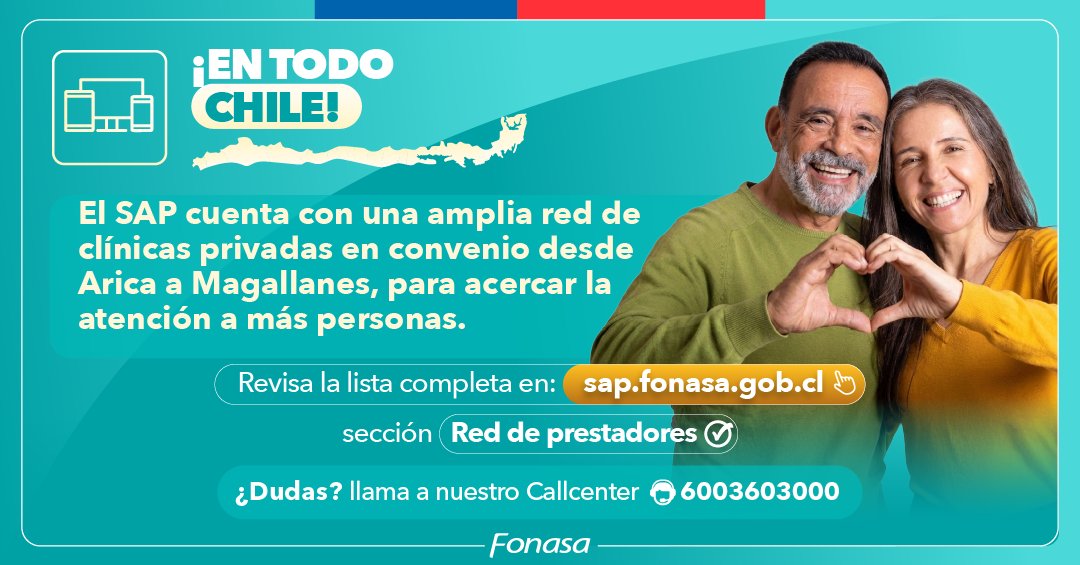 💙 ¡Comenzó la implementación 2026 del Sistema de Acceso Priorizado (SAP) de #Fonasa !
Buenas noticias para las personas usuarias de #Fonasa: ya está en marcha el nuevo SAP 2026, una alternativa pensada para que puedas acceder a cirugías priorizadas con menos tiempo de espera y