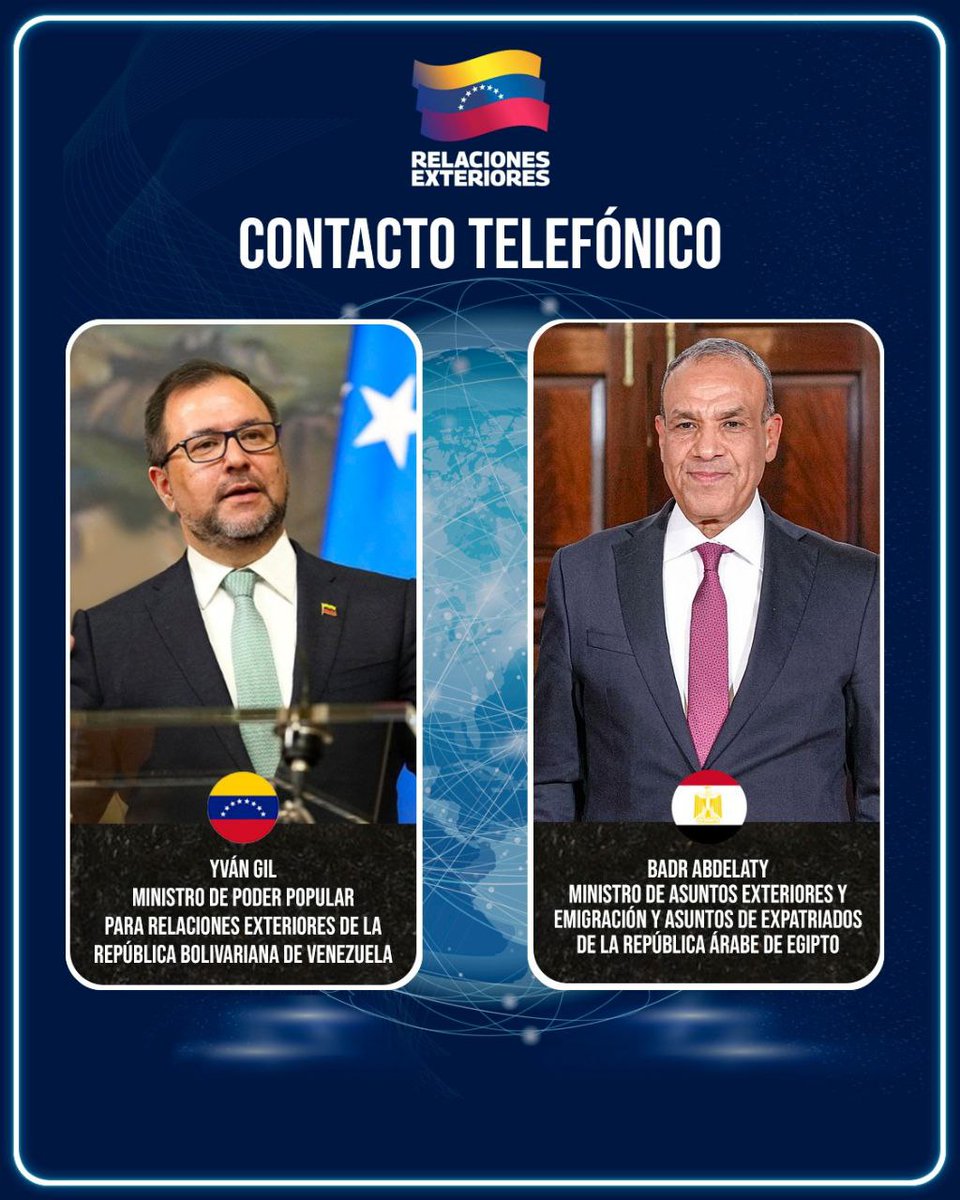 Sostuvimos una conversación telefónica con el Ministro de Asuntos Exteriores de Egipto, Badr Abdelatty, en la que reafirmamos los lazos de amistad y la sólida relación bilateral que el año pasado llegó a su 75 aniversario, hito que celebramos por todo lo alto. Coincidimos en la