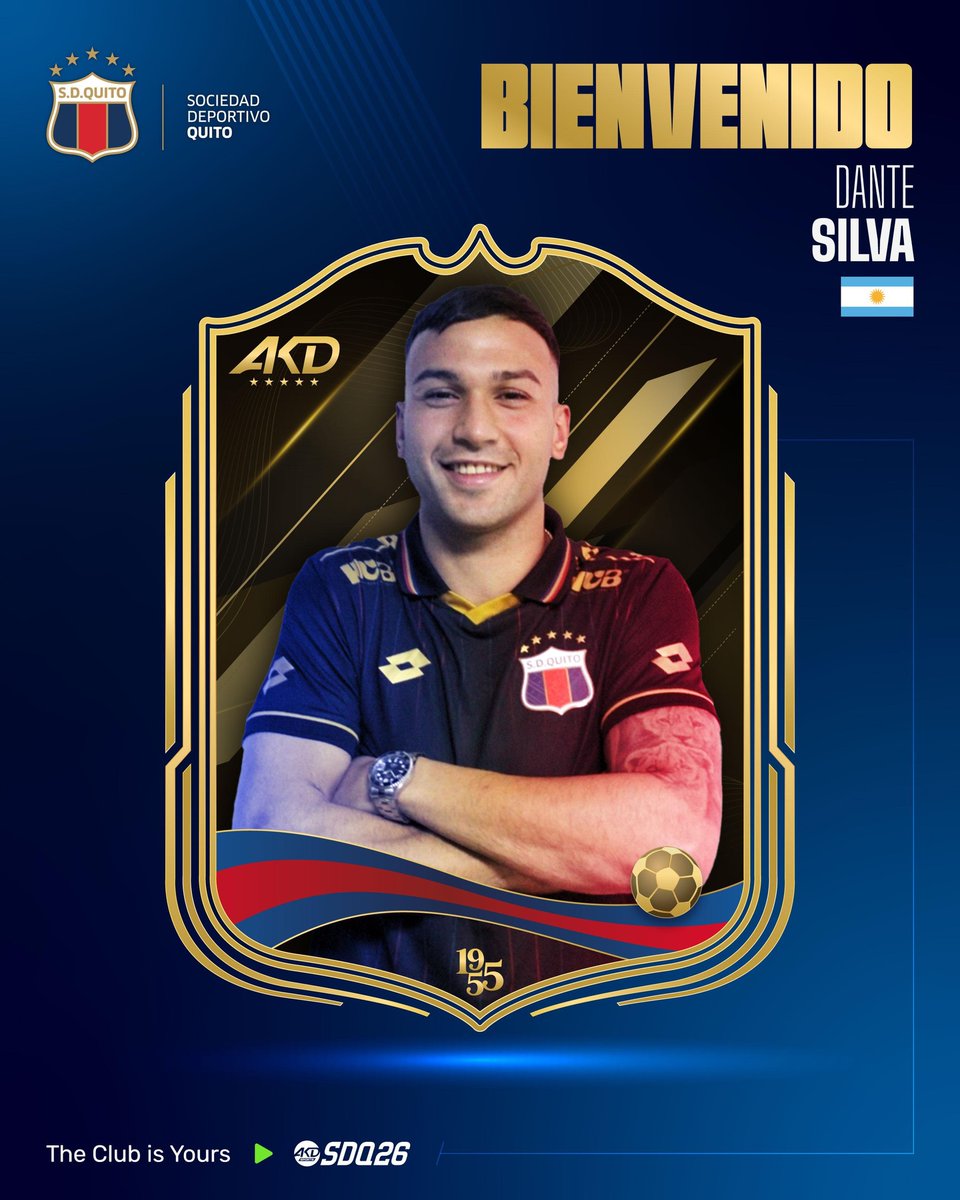 #MercadoAXEM 🇪🇨
Dante Silva es refuerzo de <a href="/SDQuito_Oficial/">SD Quito Oficial</a>. Primera experiencia en el exterior para el volante de 24 años que llega libre desde <a href="/PrensaFenix/">🇦🇷 Club Atlético Fénix-Prensa 🦅</a>