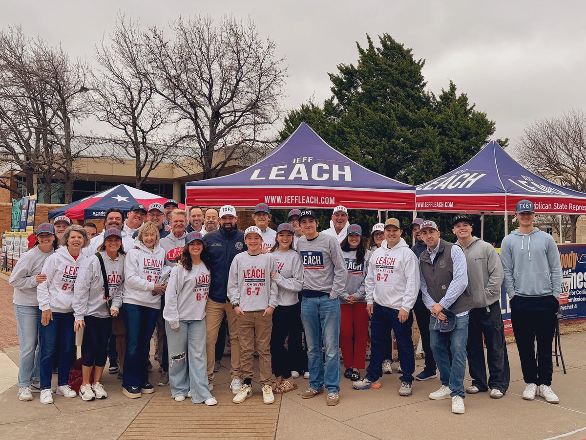 leachfortexas's tweet photo. #TeamLeach is out in full force this morning at the polls! Our friends, neighbors, volunteers and supporters are simply the best of the best — and I couldn’t be more grateful. #HD67 https://t.co/w8ZBgObOqW