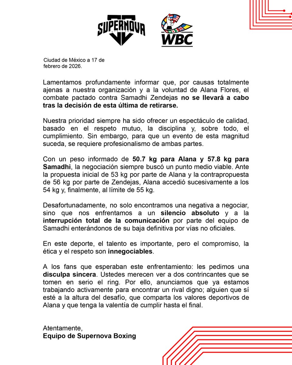 Comunicado oficial.

#SupernovaGenesis