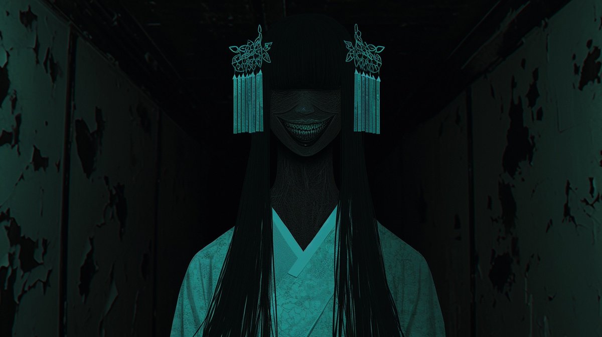 kashiyuka0091's tweet photo. 「おやすみを告げるもの」
#AIホラー画像 https://t.co/qNarazg560