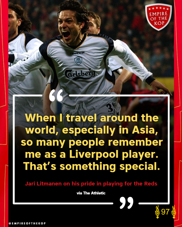 empireofthekop's tweet photo. The legendary Finnish attacker only spent a year-and--a-half at Anfield in the early 2000s, but he continues to cherish his time with the Reds! #LFC https://t.co/MmR6bPhaTn