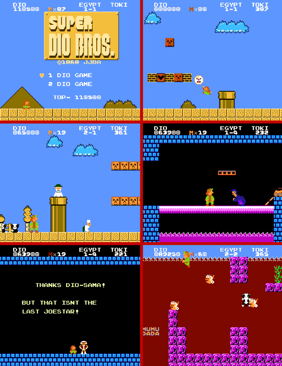 That one time 7 years ago where I modded Bomberman and Super Mario bros from the NES to make Jojo's bizarre adventure versions.
#JJBA #bomberman #SMB