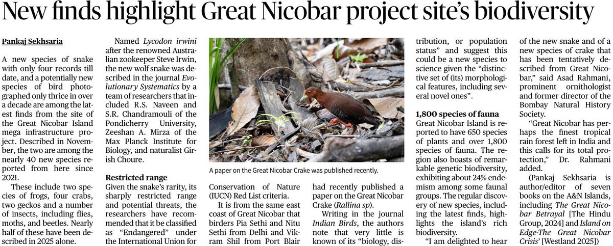 From a report in The Hindu in Nov: New species are being found in the GNic project site even as we speak- more than 40 including many new to science in just the last 4 years. Did the NGT not know this when giving the green signal? Should this not be accounted for?