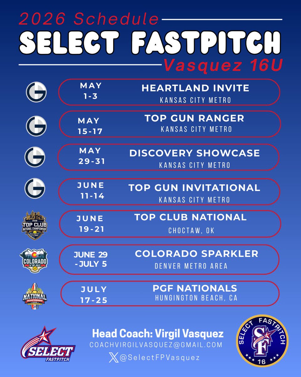 Select Fastpitch Gold Vasquez 16u KS,MO tweet media