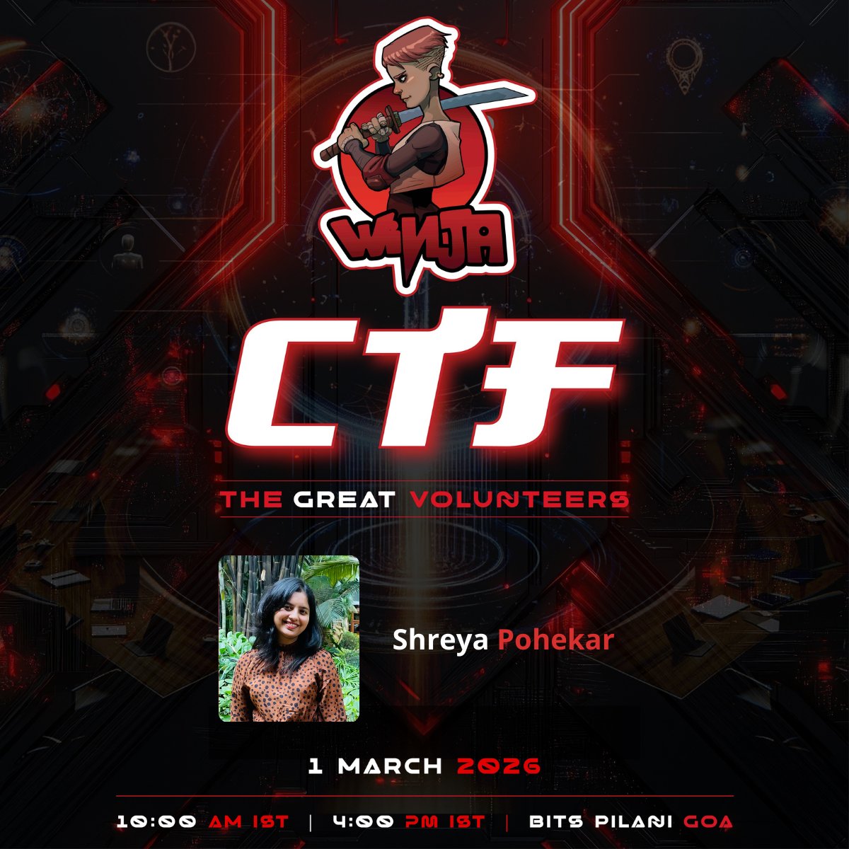 💖 Celebrating 4 incredible years of <a href="/shreyapohekar/">Shreya Pohekar</a> with the #WinjaCTF team! 

She’s the perfect balance of sweet and spice — bringing professionalism, warmth and energy to #NullconGoa2026. Her presence makes the team experience unforgettable!

👉nullcon.net/goa-2026/ctf

#ctf