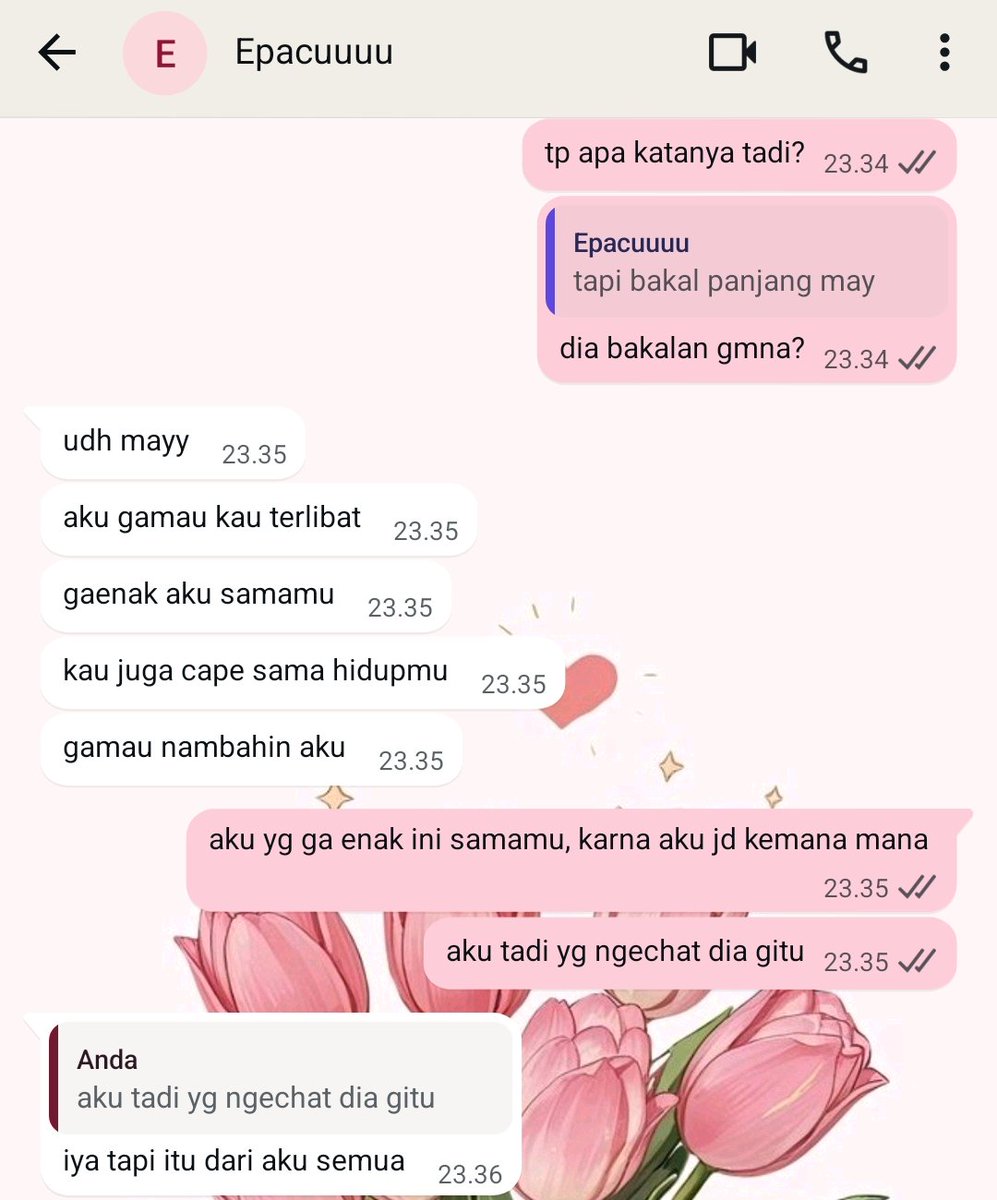 aku yg salah, harusnya dia bs nyalahin aku. tp dia malah ngmg kekgini. aku makin ga enak. ya ampun vaa maafya