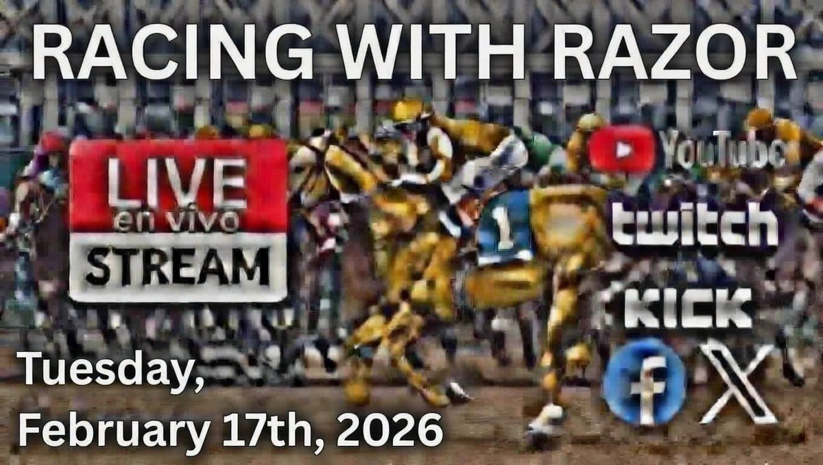 Racing with Razor is LIVE on The RSPN on YouTube!

LIVE Horse Racing | Parx | Mahonning Valley | Fair Grounds | Turf Paradise and more!

youtube.com/live/ImY1dReqm… via <a href="/YouTube/">YouTube</a>