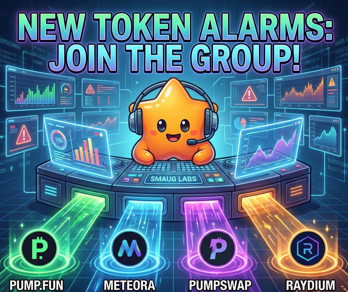 smauglabs's tweet photo. 🚨 STOP MISSING LAUNCHES.

Liquidity is moving fast. You need a bot that watches EVERY pool, not just Raydium.

Smaug Alarm Bot is now live and monitoring:

💊 https://t.co/8Pivyn6rXq☄️ Meteora (DLMM & DAMM v2) 🔄 Pumpswap⚡️ Raydium

All new pairs. Real-time alerts. One channel.
Join the Alpha Group: https://t.co/HNh6UsaaPV