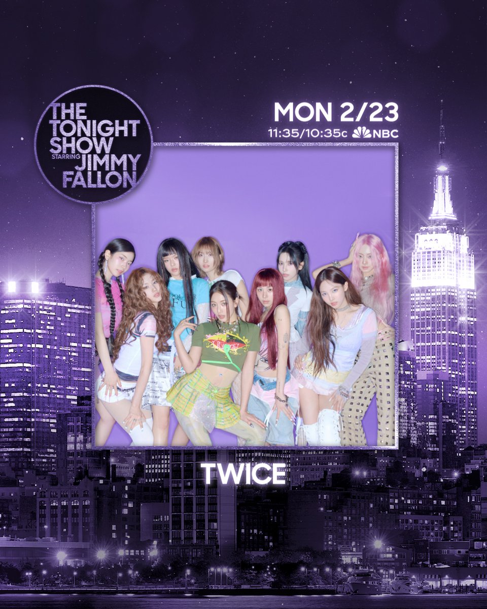 consequence's tweet photo. TWICE are set to make their grand return to The Tonight Show starring Jimmy Fallon on Monday, February 23rd. https://t.co/rzvGPT7tVG