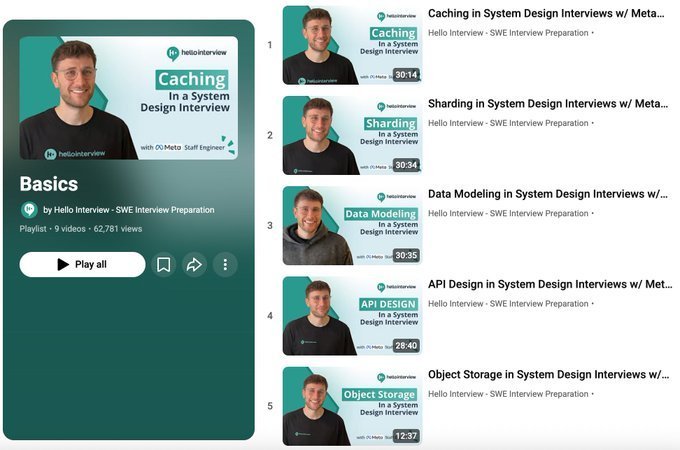 System Design becomes EASY when you follow these:

1. Fundamentals
youtube.com/playlist?list=…

2. API Design
youtube.com/watch?v=DQ57zY…

3. Load Balancing
youtube.com/watch?v=xg7Dj2…

4. Message Queues
youtube.com/watch?v=DYFocS…

5. Rate Limiting
youtube.com/watch?v=MIJFyU…

6. Caching