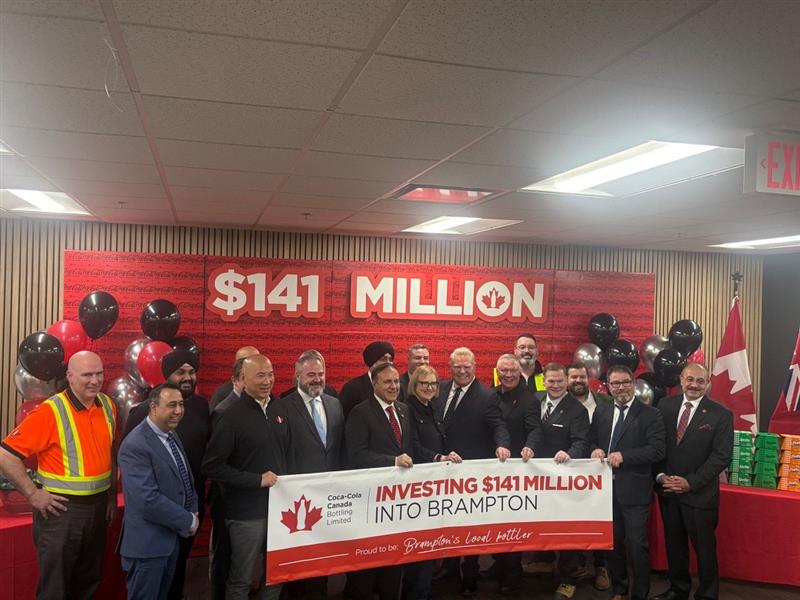Today, CBA president Krista Scaldwell is in Brampton Ontario celebrating a major investment by Coca-Cola Canada Bottling Limited which supports local jobs and shows the sectors commitment to ongoing investment.