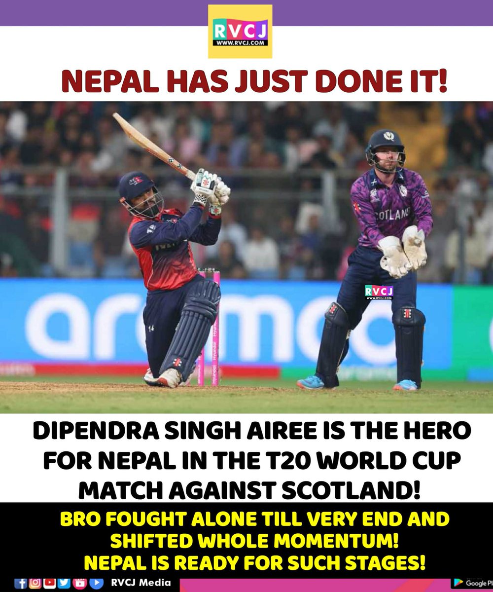 Nepal beats Scotland by 7 wickets 🔥👏🏻