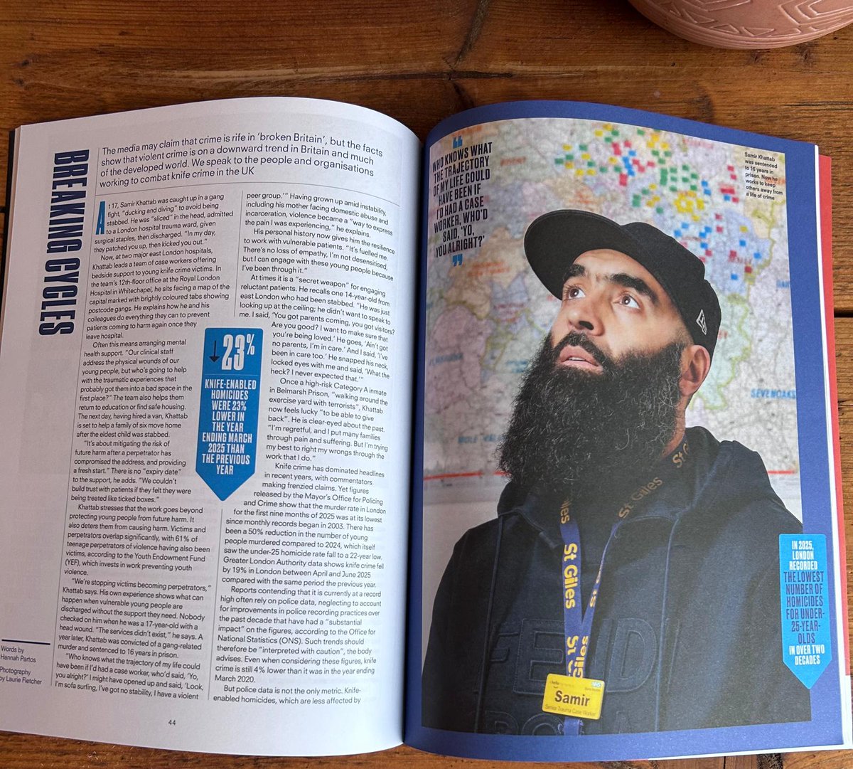 hannahhh's tweet photo. A great challenge to work on this feature for Positive News, in the current issue of the mag, and interview the incredibly inspiring Samir Khattab from @StGilesTrust. Many thanks also to @UnitedBorders @YouthEndowFund @WMPolice https://t.co/FlHU9koahO https://t.co/qOOUXdZ0pZ