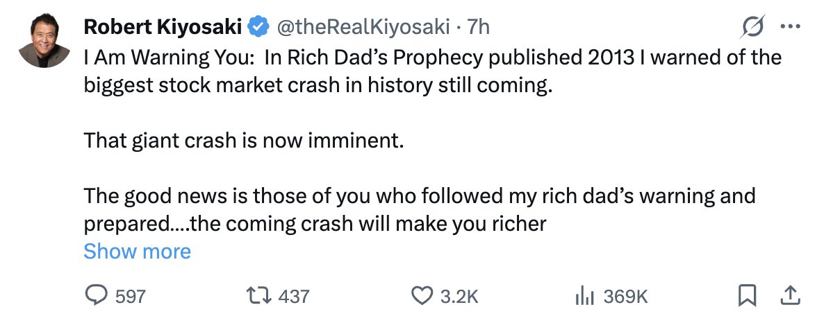 WARNING 🚨: The biggest stock market crash in history is imminent warns Robert Kiyosaki, Rich Dad Poor Dad Author and the man who has predicted 50 of the last 2 stock market collapses 👻😱📉🫂
