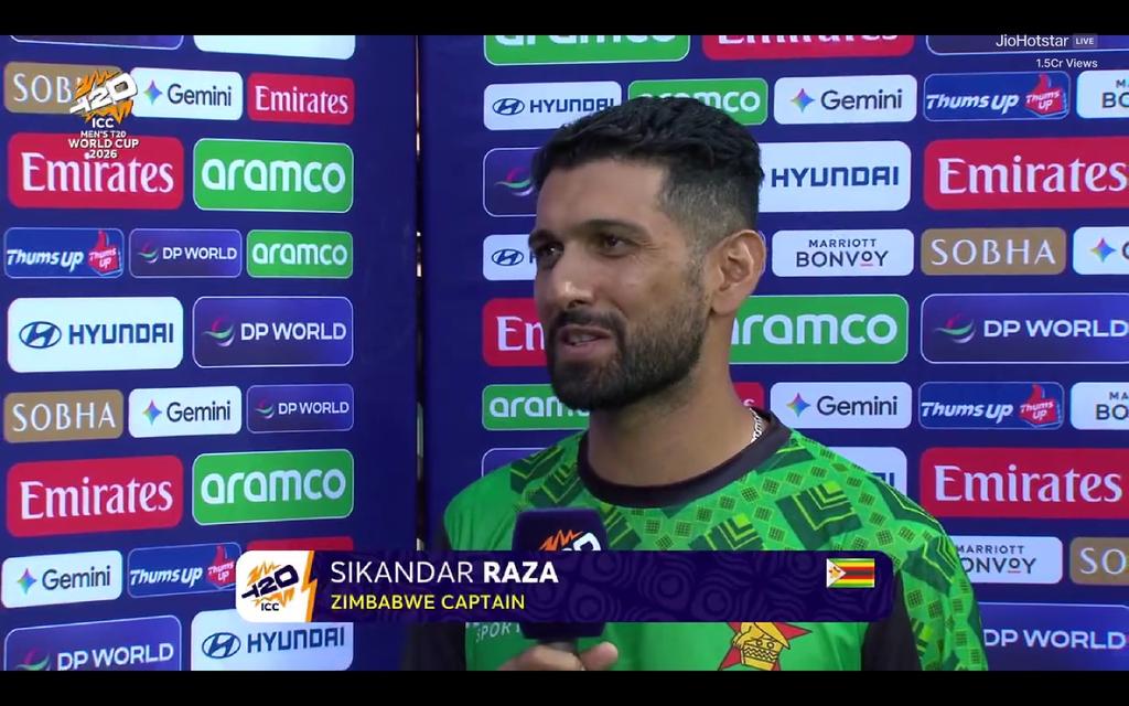 Sikandar Raza said "Everybody loves an underdog story, don't they". 🫡