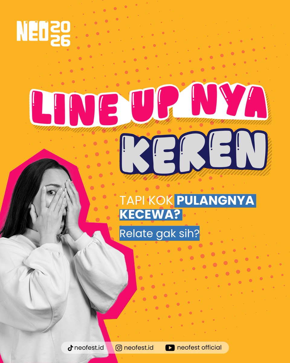 neofestofficial's tweet photo. Syapa yg pernah kek gini??? NGAKUUU DI KOLOM KOMEN!!!
#neofest #neofest2026 #neyo #kitaneo #musicid https://t.co/HyayWiQvM7