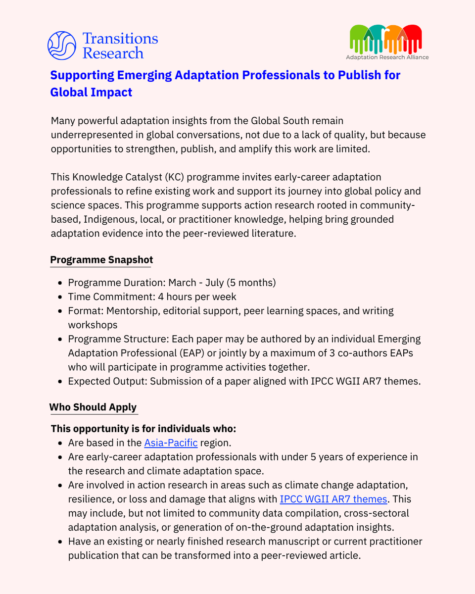Transitions_Res's tweet photo. Tag someone who should apply or share with your networks.  Please reach out to ashwini@transitionsresearch.org for questions about the application process. https://t.co/6htf8xizQd