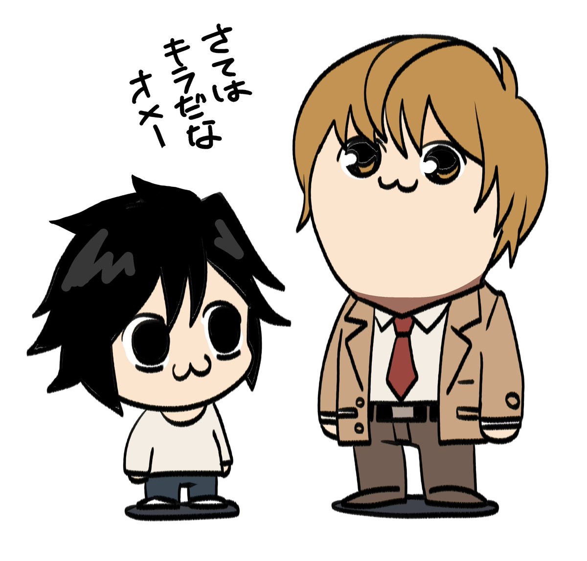 hagisawayui2's tweet photo. 「さてはキラだなオメー」
"So it was you, Kira."
 #DEATHNOTE https://t.co/yvTNJ36art