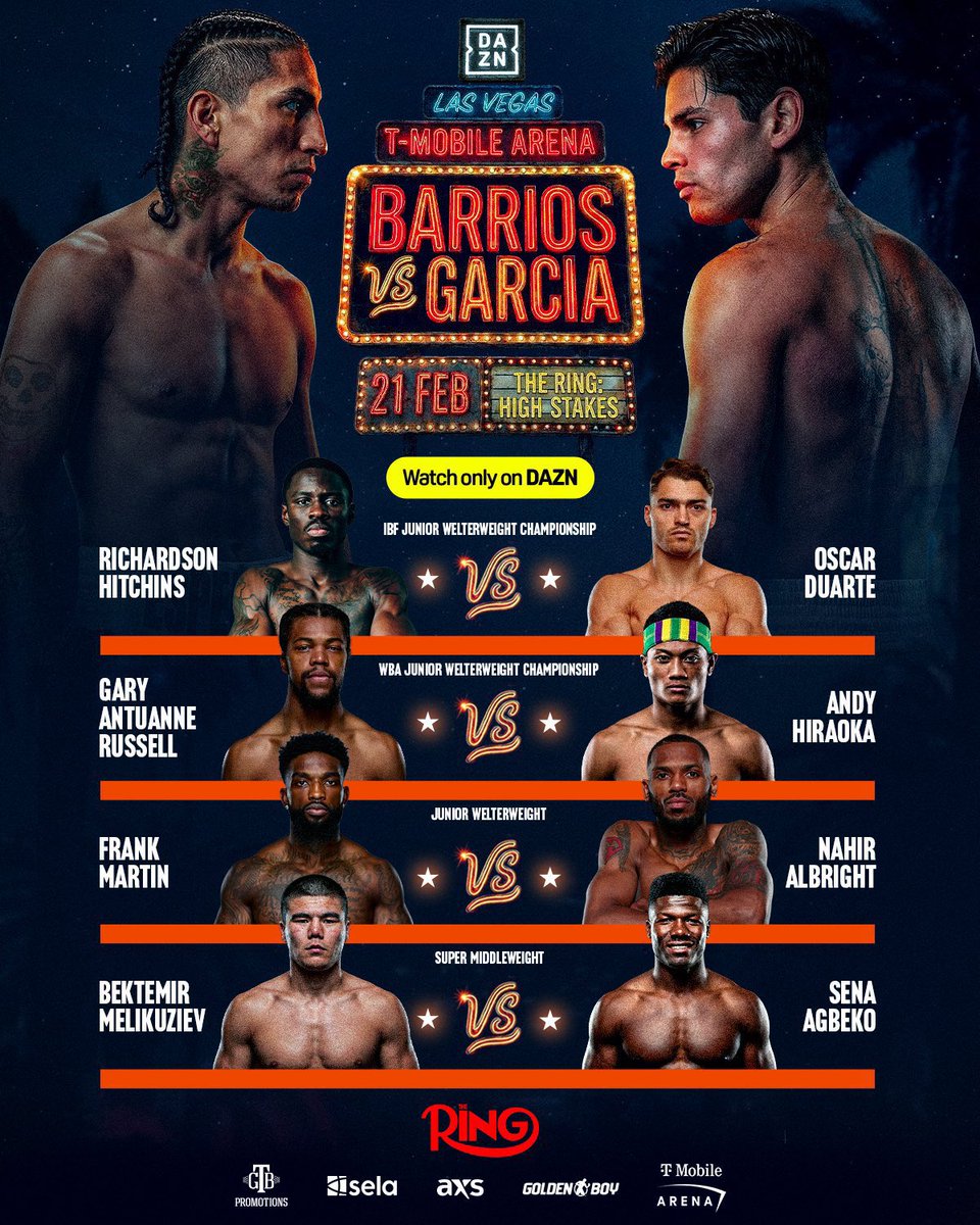 BoxingKingdom14's tweet image. Full Fight Card for Saturday in Las Vegas:

- Mario Barrios vs Ryan Garcia
- Richardson Hitchins vs Oscar Duarte
- Gary Antuanne Russell vs Andy Hiraoka
- Frank Martin vs Nahir Albright
- Bektemir Melikuziev vs Sena Agbeko
