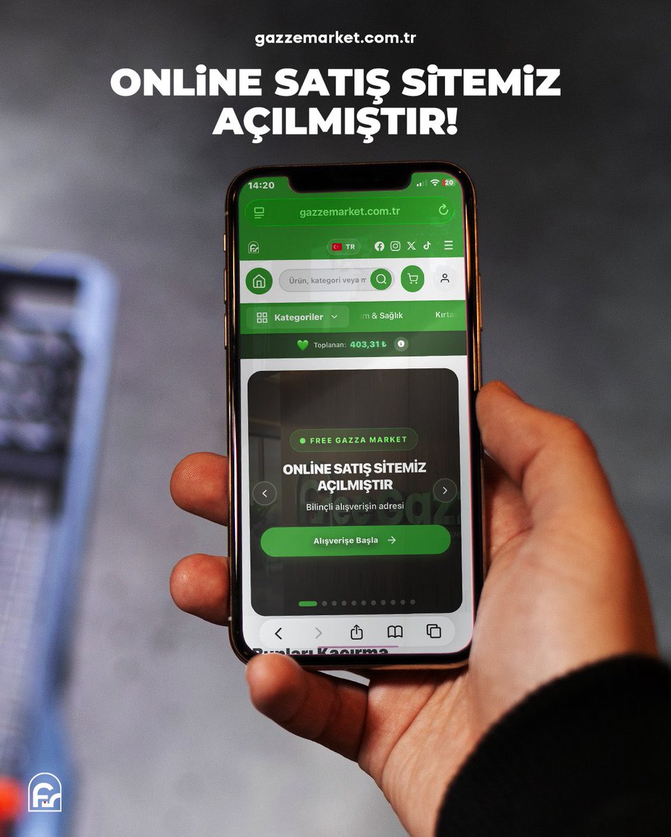 #OnlineAlışveriş hizmetinizde! @freegazzamarket 

🔗gazzemarket.com.tr