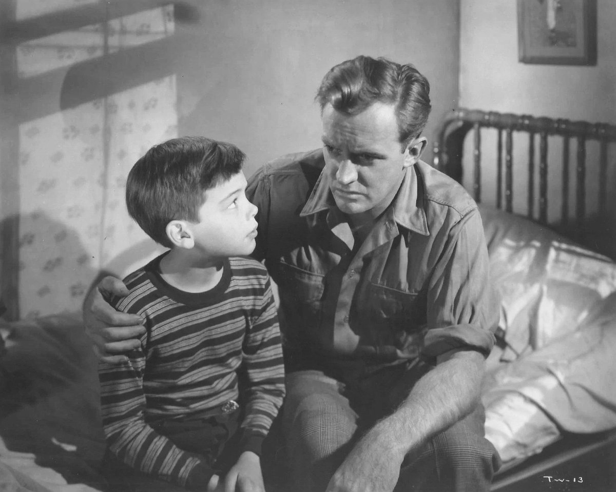 Bobby Driscoll &amp; Arthur Kennedy #BOTD, in a scene from "The Window" (1949). Kennedy was nominated five times for an Oscar but never won.