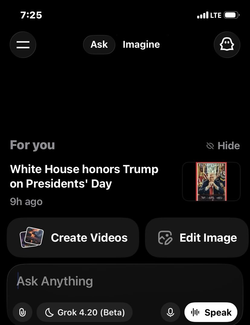 Pleasantly surprised look down for my morning Grok chat and appears 4.20 is out.😁😁😁