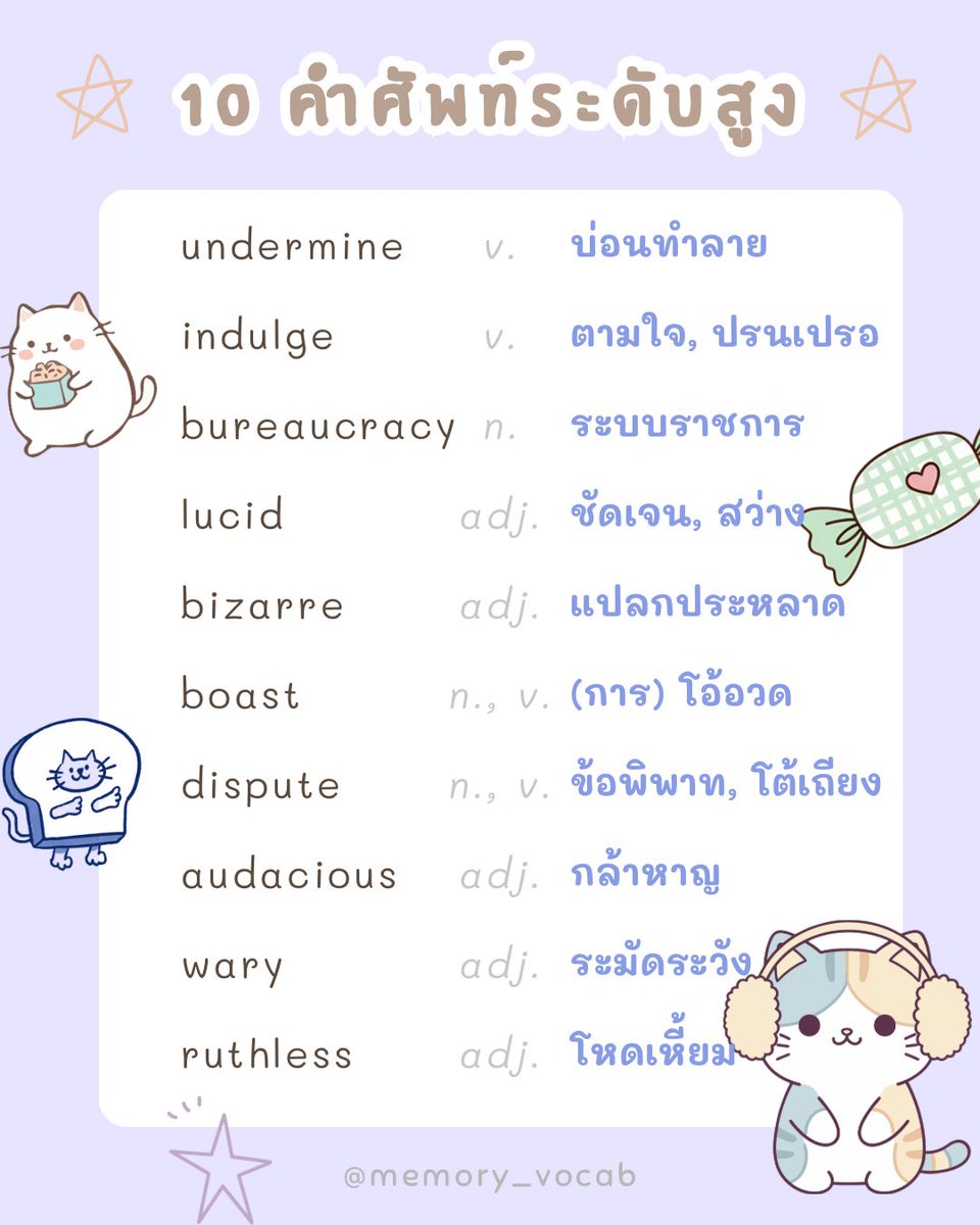 memory_vocabb's tweet photo. 10 คำศัพท์ระดับสูง 💟💌💓

✅ตัวอย่างประโยคและคำแปลด้านล่าง👇   
✏️ศัพท์จากไฟล์ศัพท์ DIGITAL ENGLISH VOCAB  #ท่องศัพท์ #ภาษาอังกฤษ https://t.co/Z9VXWXLWvc