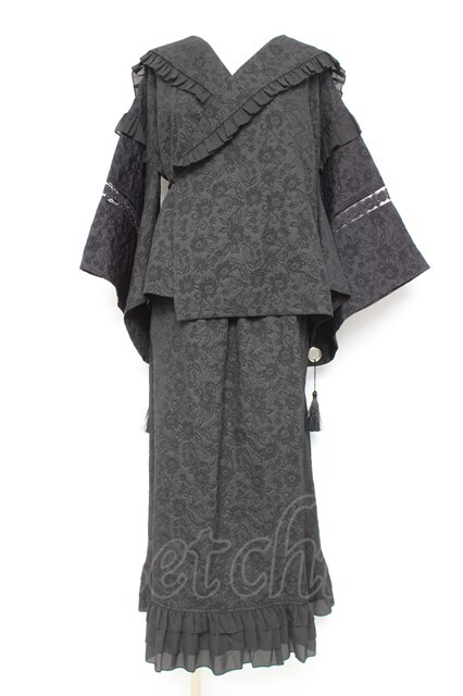 🖤New arrival🖤 ililil / はんなり地雷ちゃん着物セーラーsetup F 黒