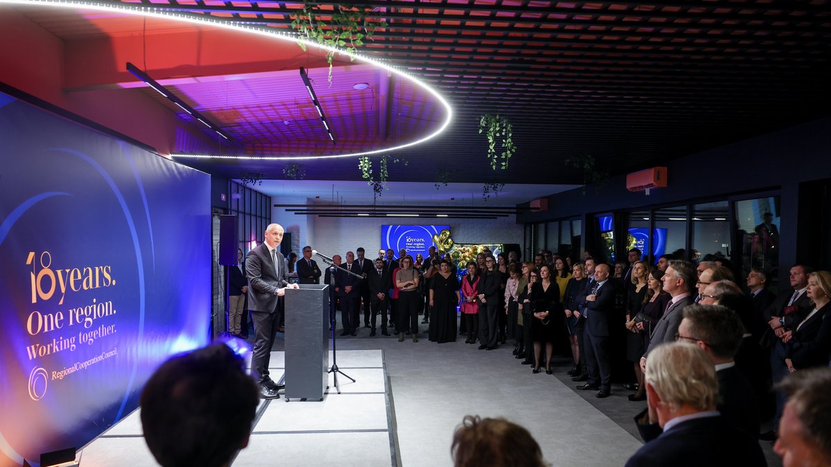 rccint's tweet photo. 18 years. One region. Working together.
Last night, at our Annual Reception, we marked 18 years of the #RegionalCooperationCouncil.

As Secretary General @amer_kap said last night: “The RCC comes of age in a different world than it was 18 years ago and we are fully aware challenges ahead. But we are ready to adapt, with clarity and purpose. We will sharpen our focus on people-oriented deliverables. We will safeguard trust, mutual respect, and ownership among partners. And we will fully exercise the RCC’s convening power. In times of polarization, keeping all regional actors engaged in structured and inclusive dialogue is not symbolic - it is essential. We define efficiency not by speed at any cost, but by focus, credibility, and implementation that lasts. Business as usual is not an option, but neither are shortcuts that undermine long-term confidence.”
We would like to thank all our partners for sharing this special moment with us last night. We are equally grateful to those who could not be physically present but stood with us in spirit. We look forward to the challenges ahead and firmly believe that, together, we will continue to make regional cooperation an even stronger and more powerful tool for achieving our shared goals.

#EU #SEECP #SEE2030 #CommonRegionalMarket #GreenAgenda #SecurityCooperation

Read more 👉🏻 https://t.co/yWPpf9ecGS
