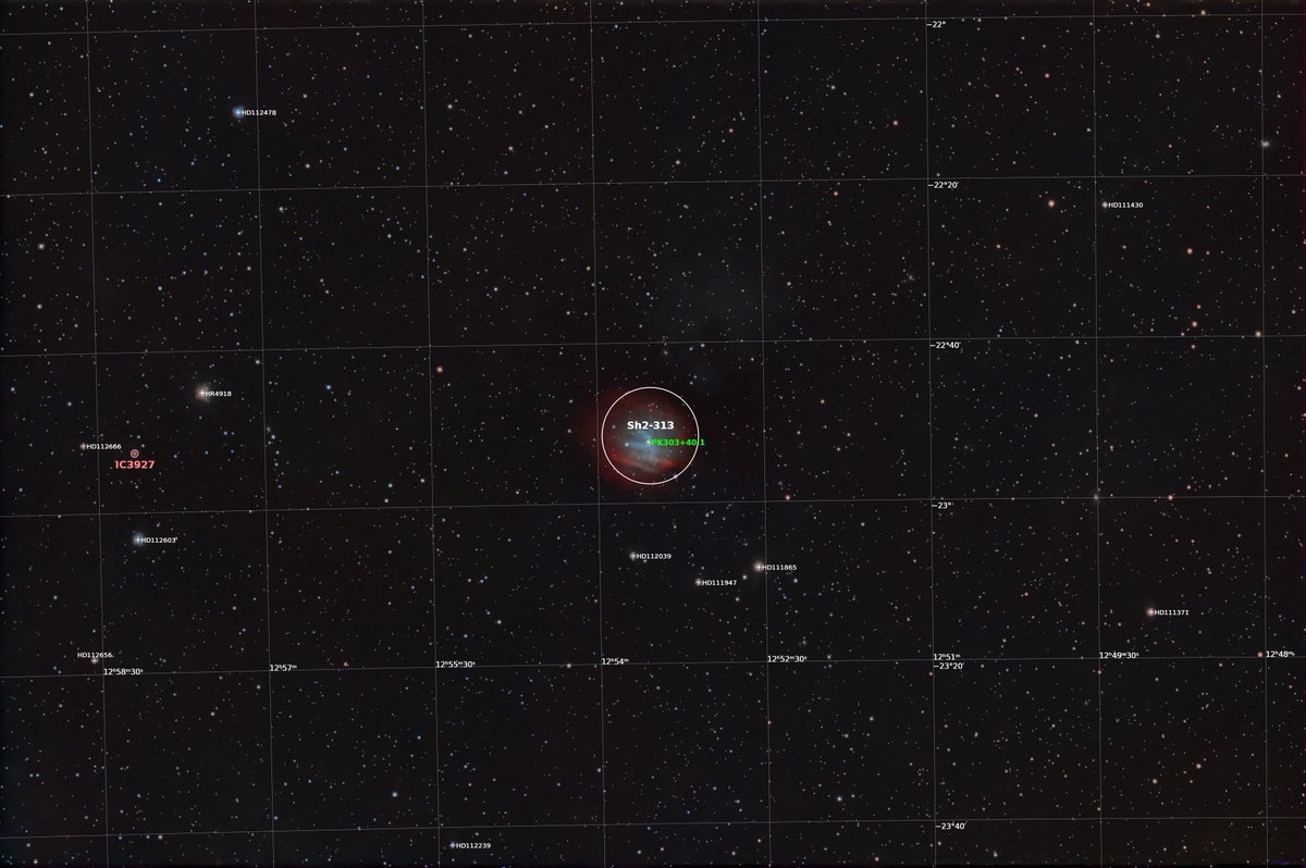 ohzak1's tweet photo. 惑星状星雲: Sh2-313 (Abell 35)
L-eXtreme F2
300s x 27, gain120
総露光時間2時間15分
中心星にはバウショック(弧状衝撃波)がある
#RASA8 https://t.co/QSN39paMbm