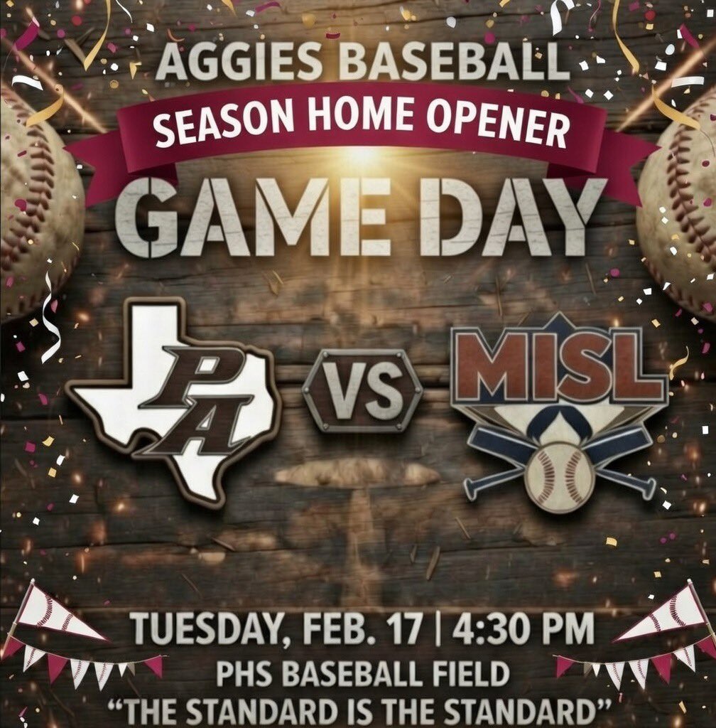 BaseballPoteet's tweet photo. GAMEDAY‼️ Come support your Poteet Aggies baseball team as they open up the 2026 baseball season. SEE YA THERE⚾️ https://t.co/UwKoEqt5EK