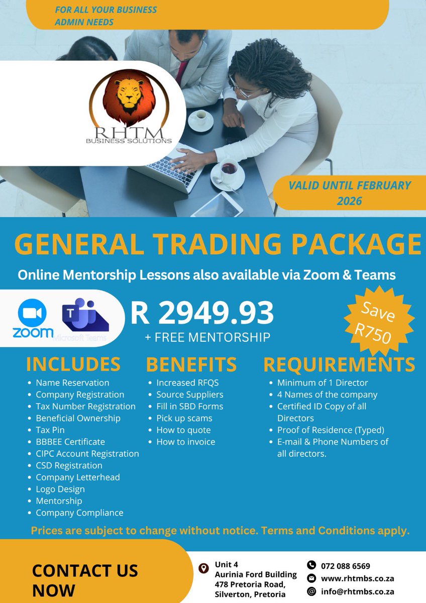 Rhtmbs's tweet photo. Mentorship Packages tailored for everyone. Call or text us today for more info.

📞: 0720886569 or 0659596238(available on WhatsApp)
📧: info@rhtmbs.co.za
🌍: https://t.co/d7VfgAtrtI
📍: UNIT 4, Aurinia Ford Building, 478 Pretoria Rd, Silverton, Pretoria, 0127 https://t.co/hp6m68UaGx